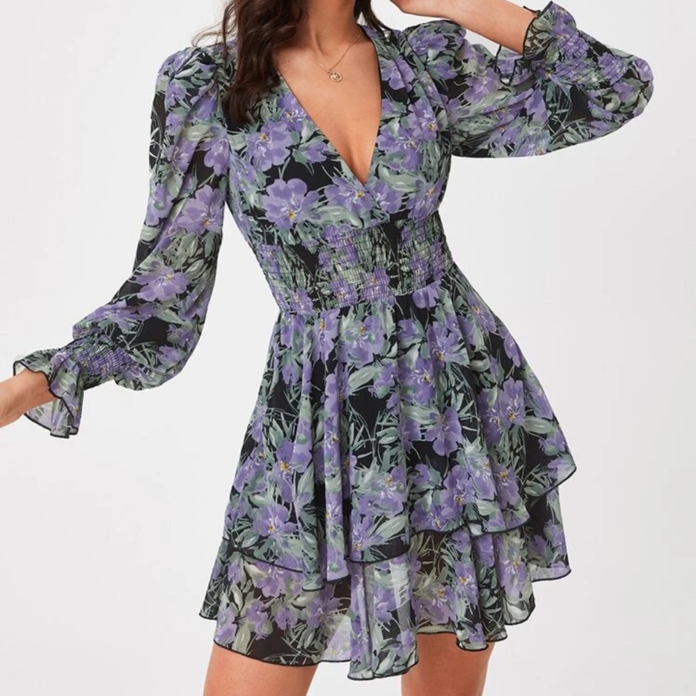 Shein puff sleeve dress